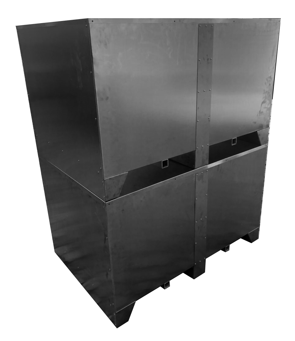 Dapcro aluminium air freight crate, side view